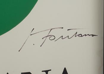 LUCIO FONTANA, affisch med perforering, signerad.