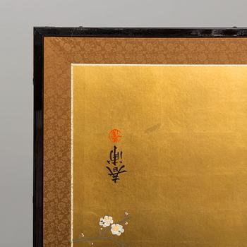 A 21st century Japanese folding screen.