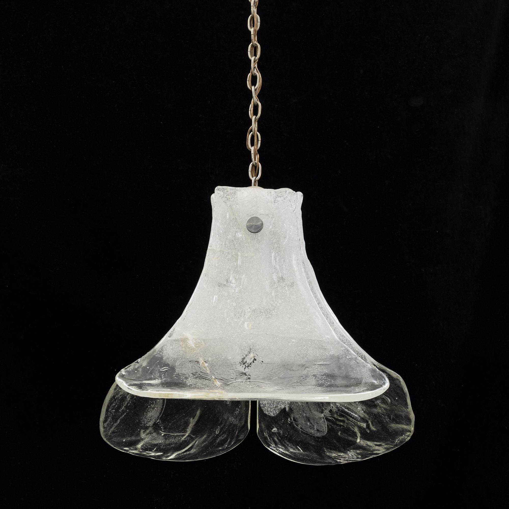 A glass ceiling lamp, second half of the 20th century.