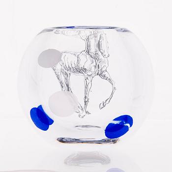 ELLA VARVIO, a glass vase/ sculpture, signed Ella Varvio 2017.