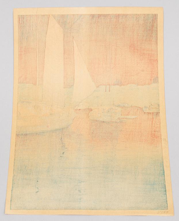 Tsuchiya Koitsu, after, a colour woodblock print, Japan, 20th century.