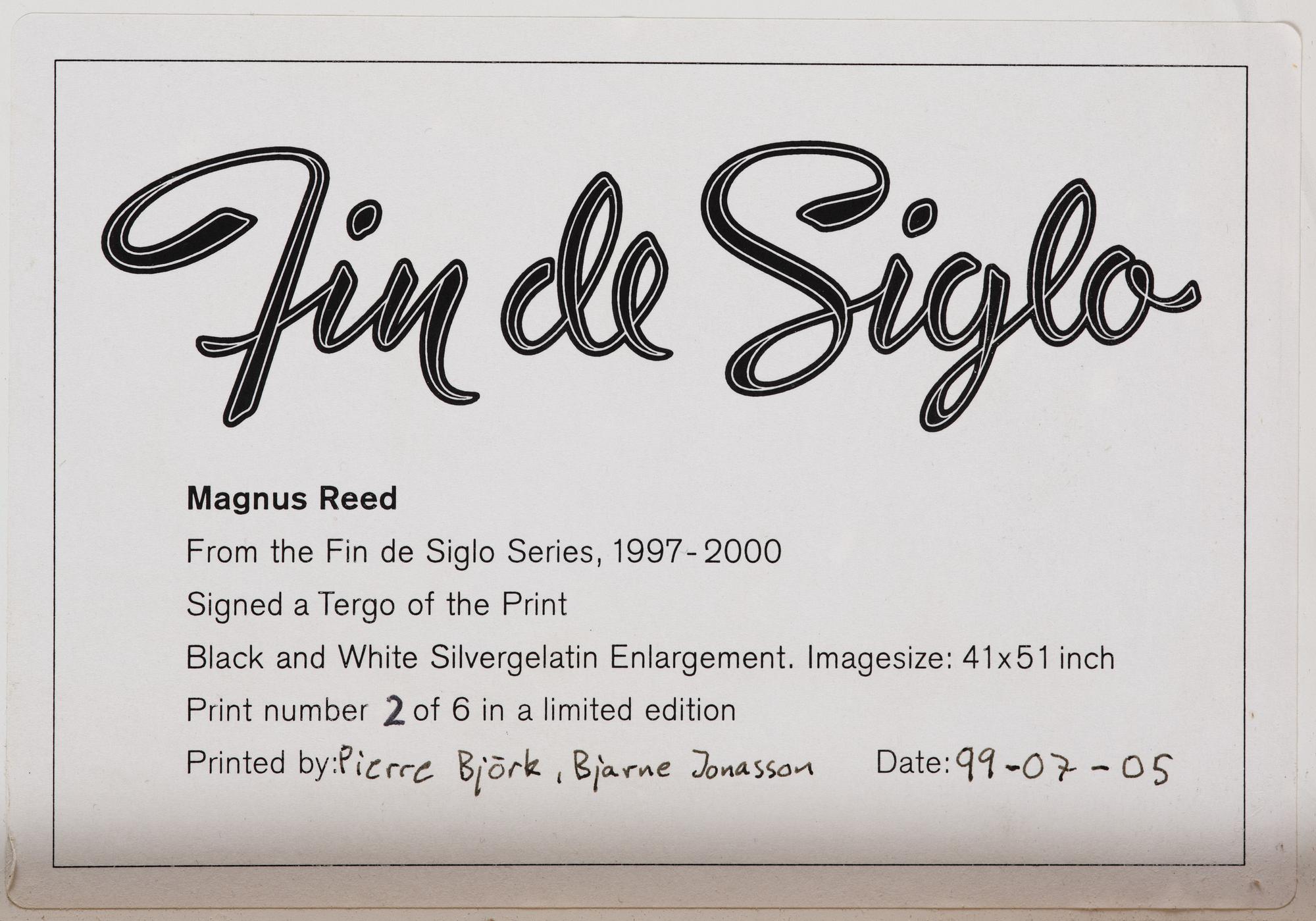 Magnus Reed, "Fin de Siglo - from the Fin de Siglo Series", 1997 - 2000.