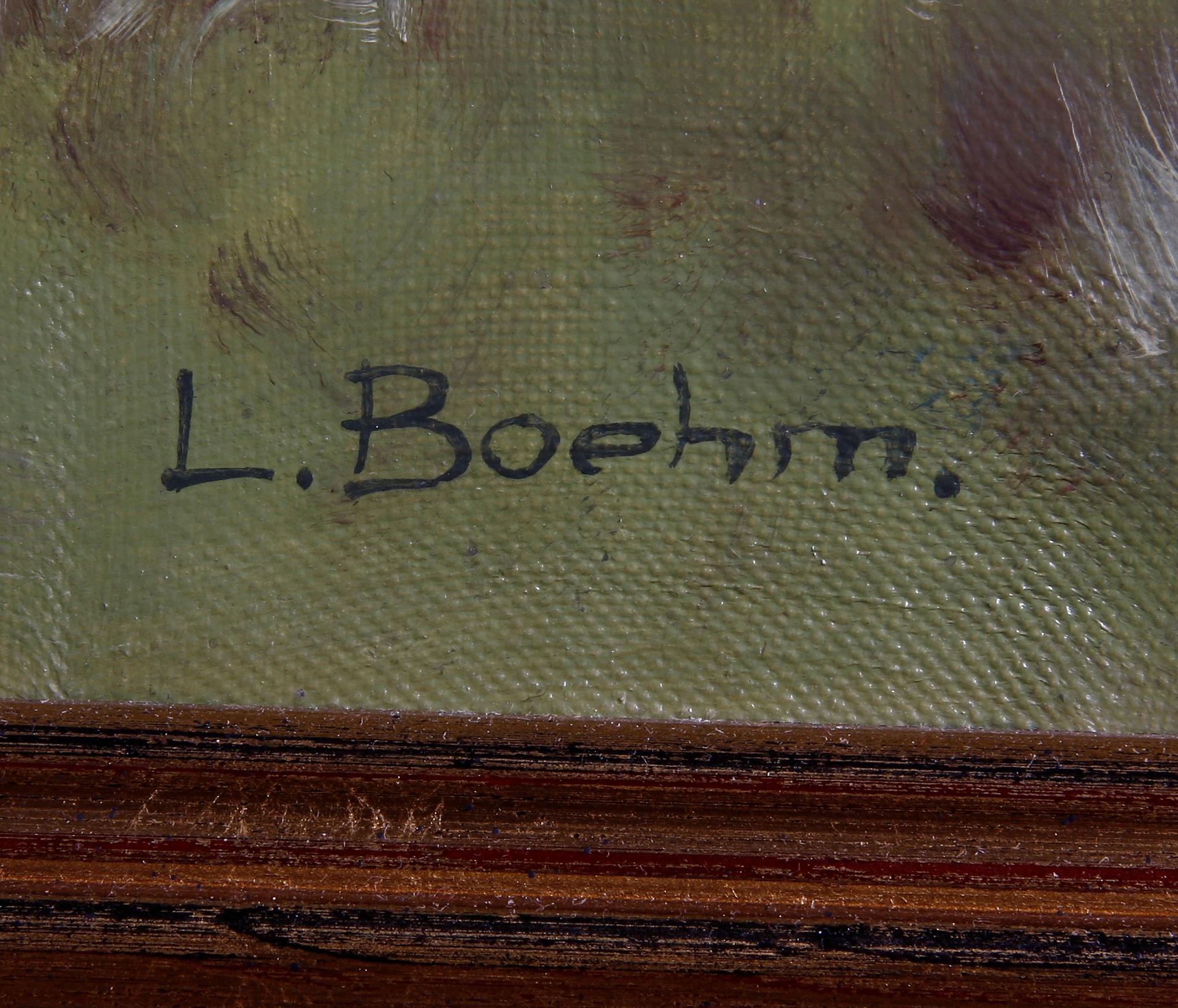 OKÄND KONSTNÄR, olja på duk. Sign L. Boehm.