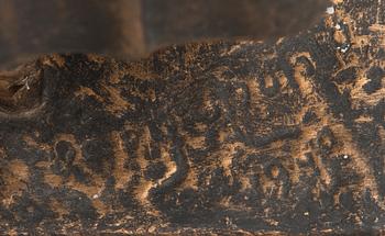 patinated plaster, signed and dated 1940.