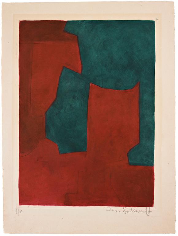 Serge Poliakoff, "Composition rouge et verte".