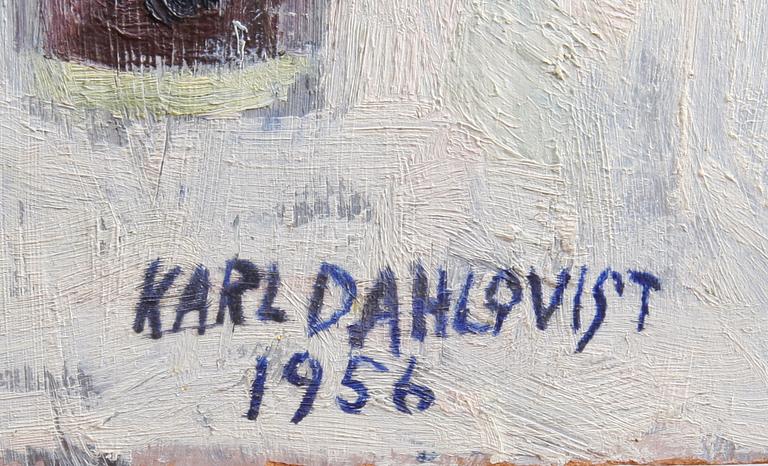 DAHLQVIST, KARL. Olja på pannå. Sign o dat 1956.