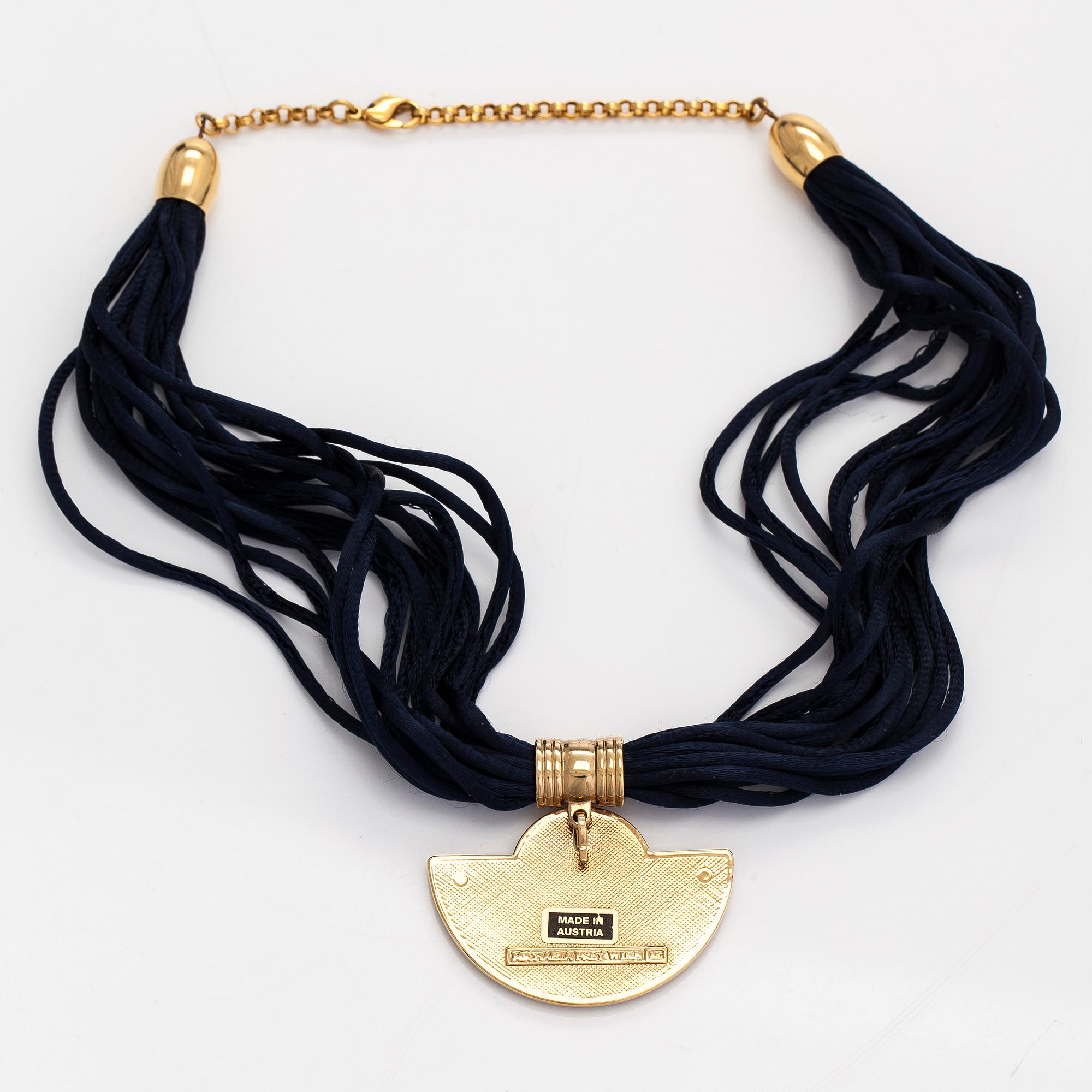 Michaela Frey, armband, halssmycke, örhängen, förgylld metall, emalj, Österrike.