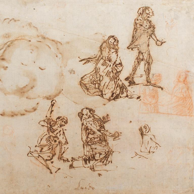 ITALIAN SCHOOL, first half 17th Century, attributed to Guido Reni (1585-1642), Brown ink, red chalk on paper.