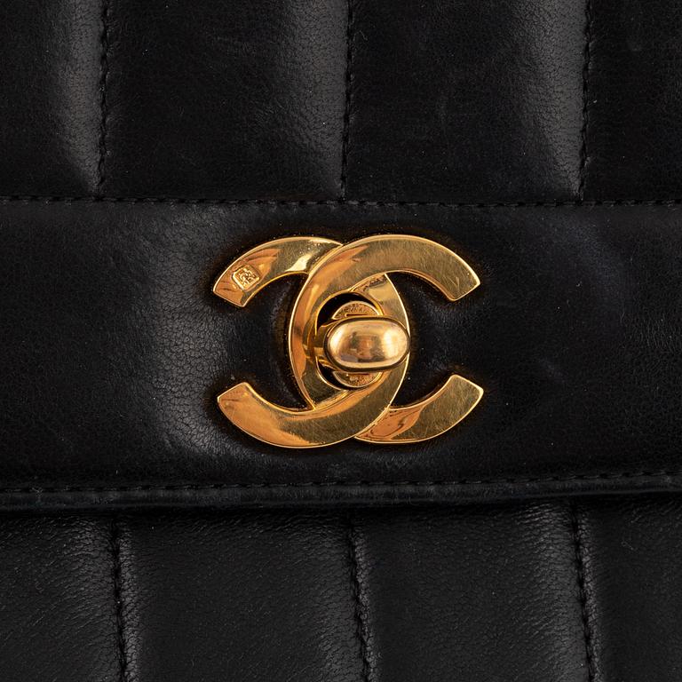 Chanel,  A black leather 'Mademoiselle' Classic Single Flap.