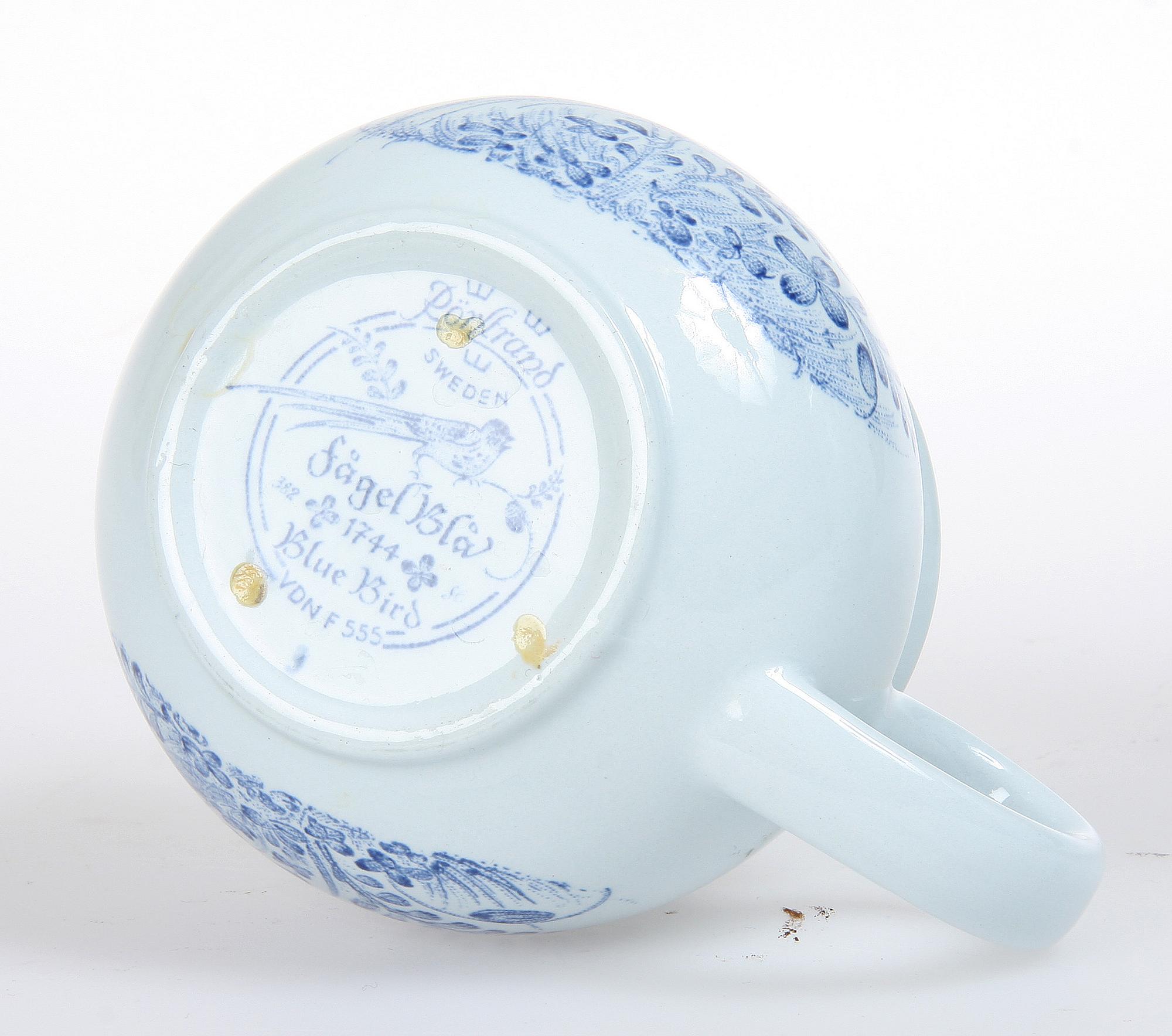 KAFFESERVIS, 25 delar, porslin, "Fågel Blå", Rörstrand.