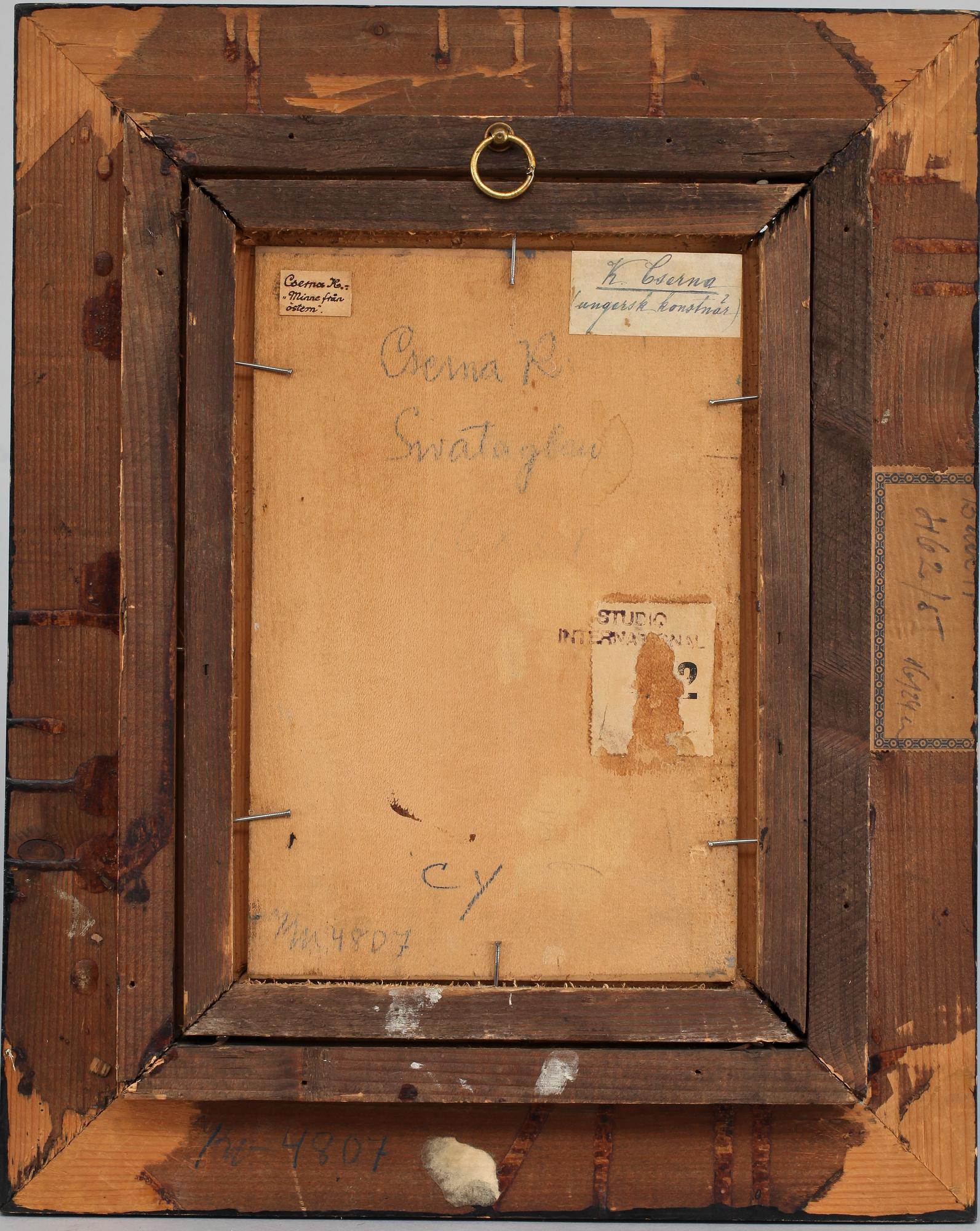 KAROLY CSERNA, olja på pannå, sign.