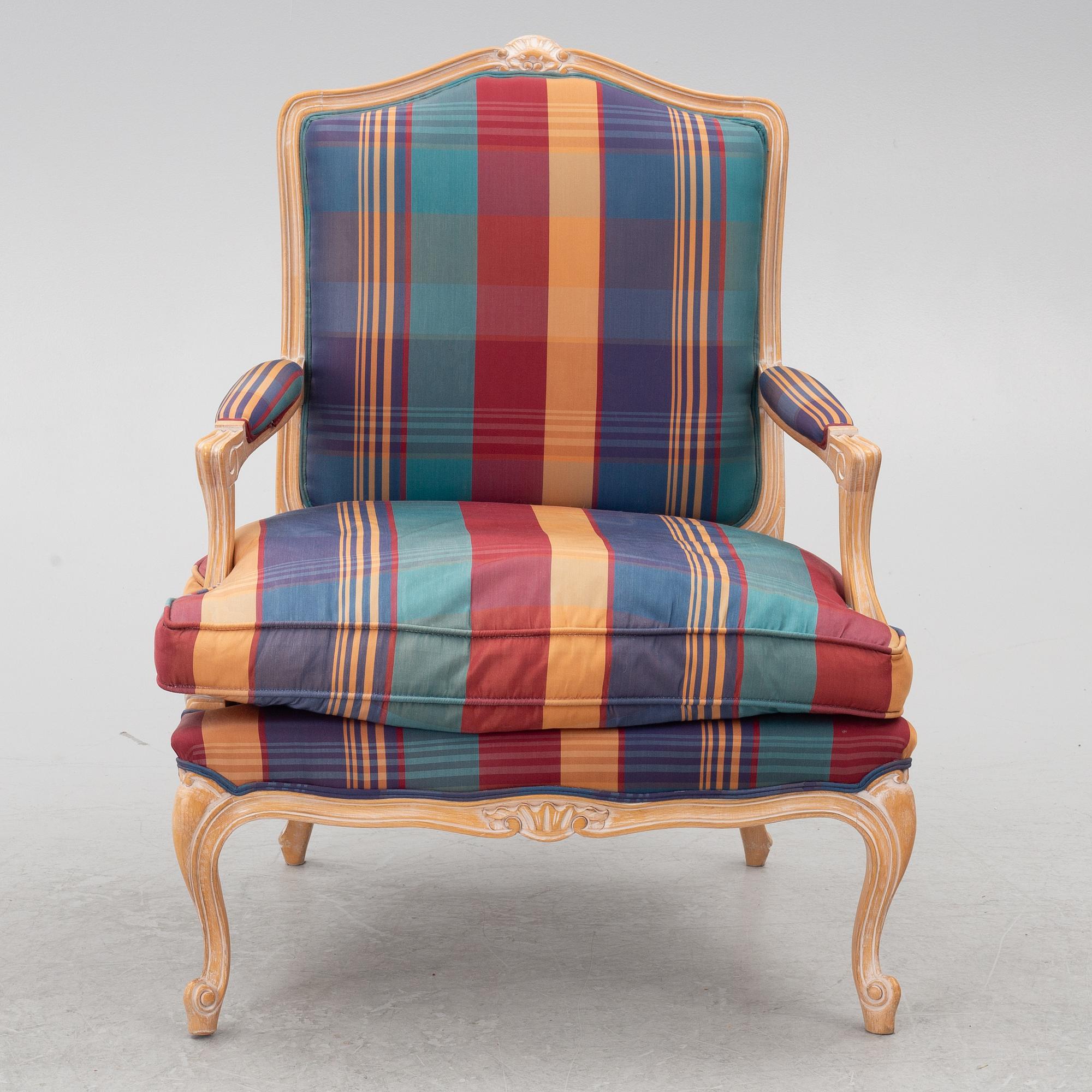 Bergere med pall, rokokostil, 1900-tal.