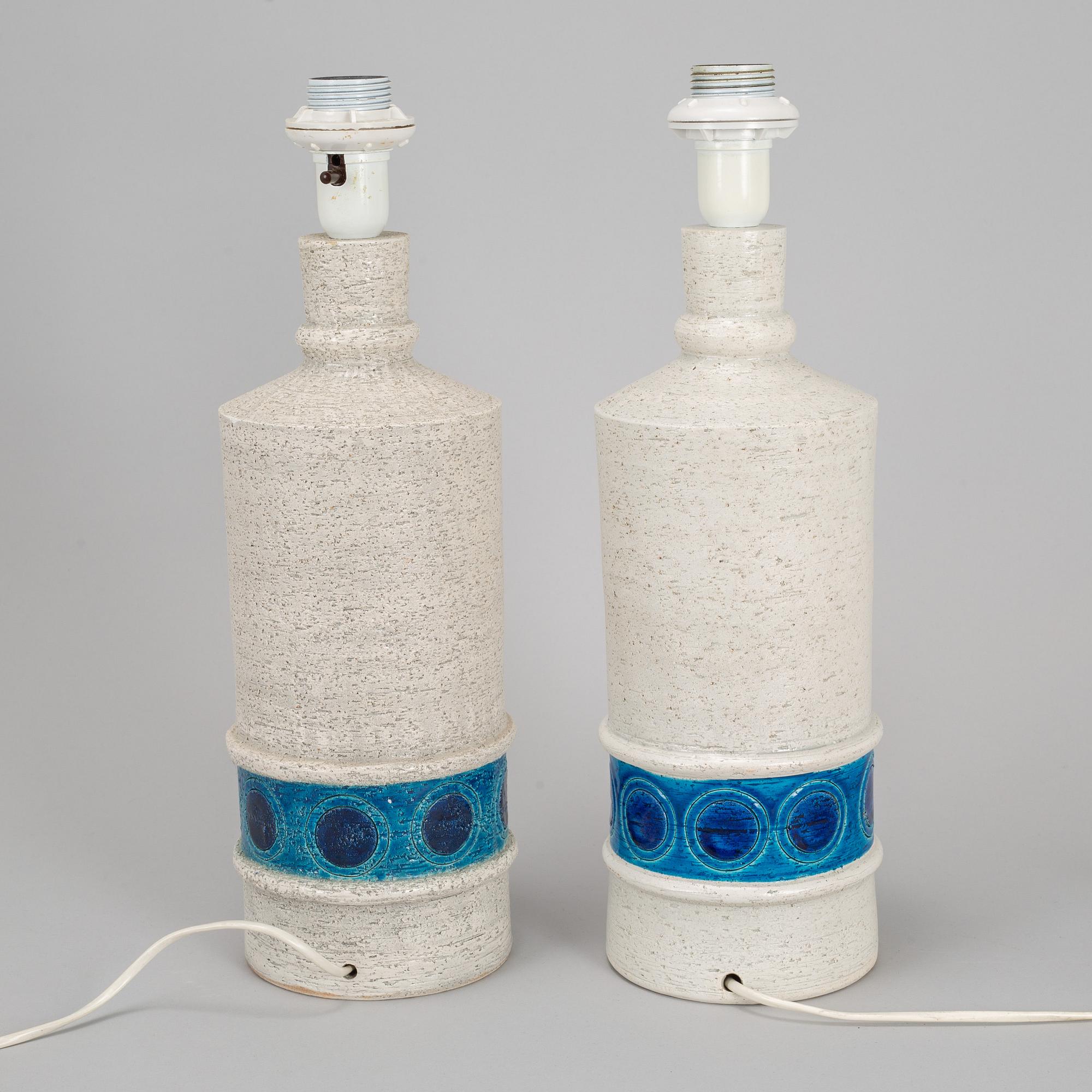 Pair of table lamps, stoneware, Bitossi, 1960/70s.