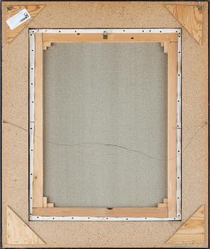 ENRICO BAJ, screentryck med kollage på duk. Sign och numr 156/1200.