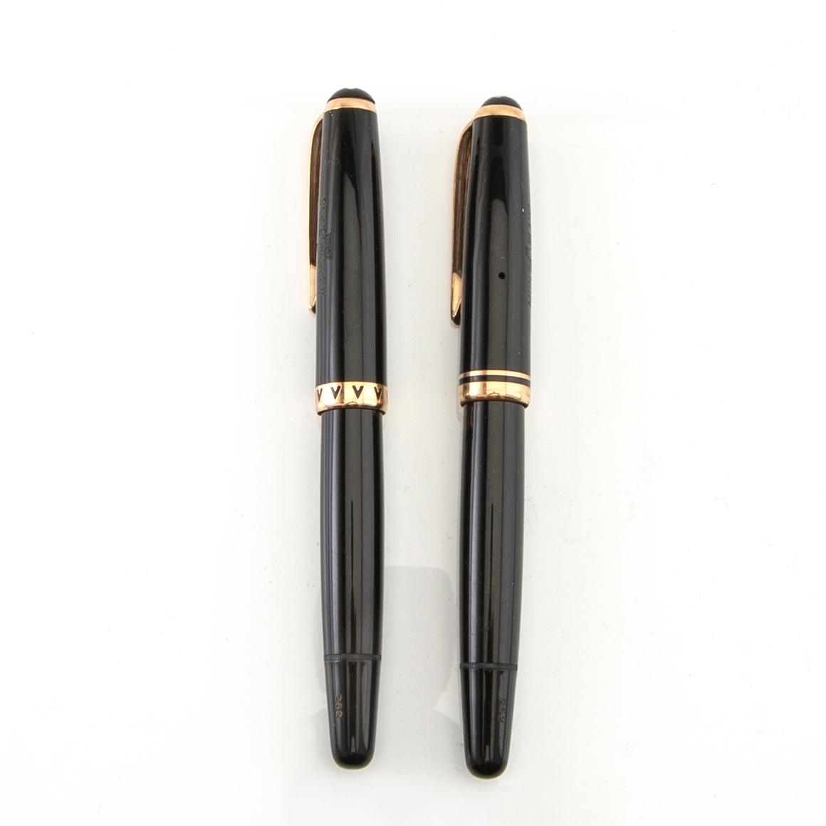Montblanc fountain pens, 2 pcs Meisterstuck no. 252 and no. 262.