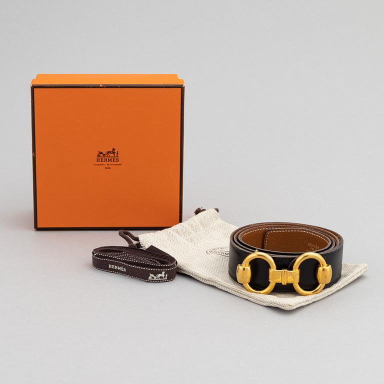 Hermès, a reversible leather belt, 1995.