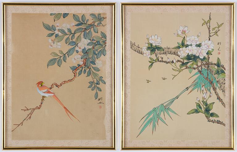 Unidentified artist, two watercolour paintings, 20th century.