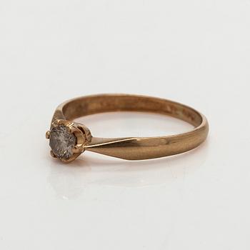 Ring, brilliant cut diamond 0.29 ct, 14K gold, 1992.