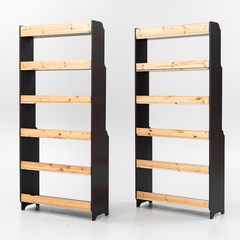 A pair of 'Leksvik' bookcases, IKEA, Sweden.