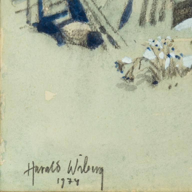 Harald Wiberg, watercolour on paper, signed and dated 1974.