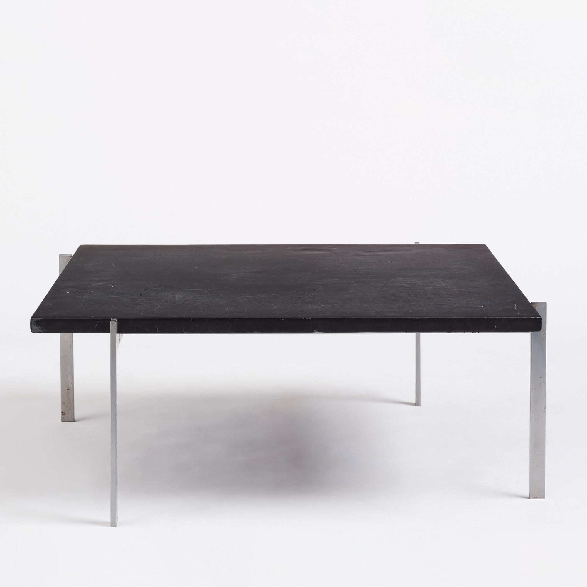 Poul Kjaerholm, a black stone top 'PK61' table, edition E Kold Christensen, Denmark.