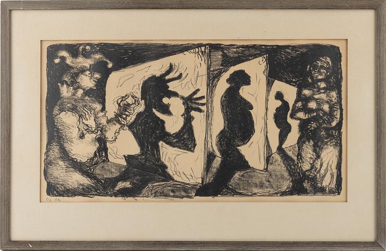 Bror Marklund, figurine and litograph,