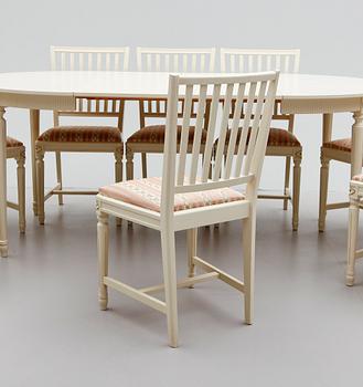 MATGRUPP, 9 delar, gustaviansk stil, 1900-talets andra hälft.