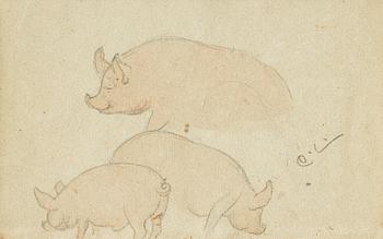 127. Carl Larsson, Pigs.