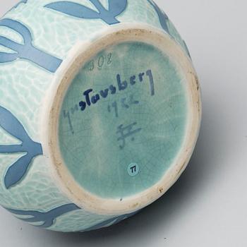 VAS, flintgods, Josef Ekberg, Gustavsberg, Sgrafitto, 1922, märkt 308.
