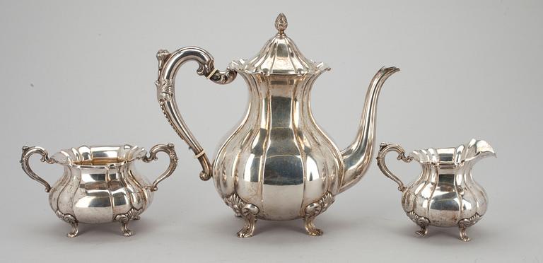 KAFFESERVIS, silver, Kultakeskus, Tavastehus 1928-1931. Tot. vikt ca 1400 g.