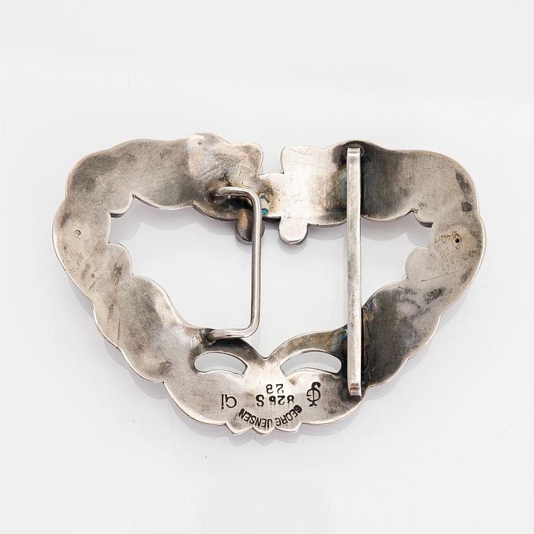 Georg Jensen, an early 20th-century silver buckle, Copenhagen Denmark 1904-1908.