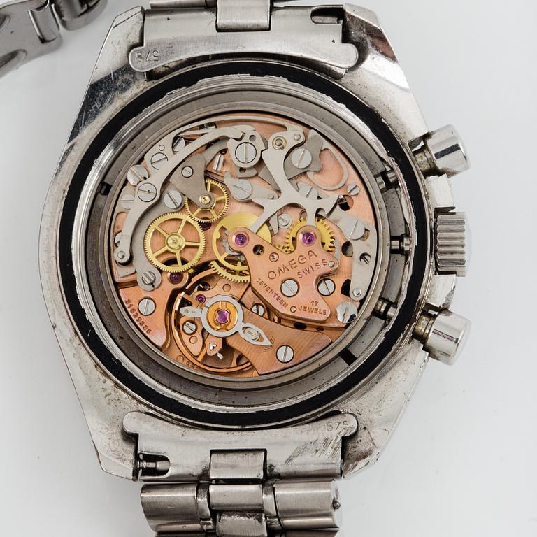 OMEGA, Speedmaster, chronograph, "Straight Writing", "Tachymeter Base 1000".