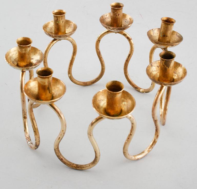 LARS HOLMSTRÖM, ljusstake, mässing, Firma Lars Holmström, Arvika, 1900-talets andra hälft.