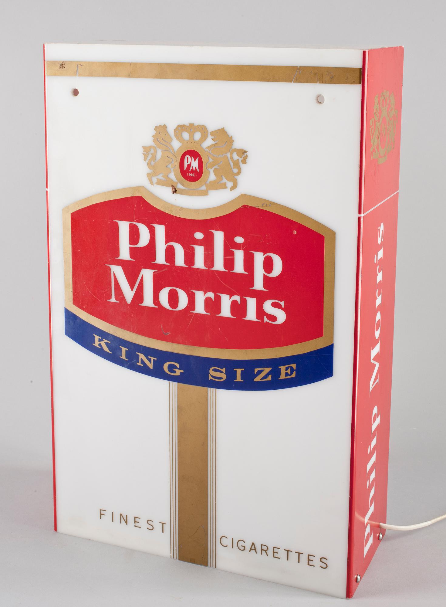 LJUSSKYLT, reklam, Phillip Morris, 1900-talets andra hälft.