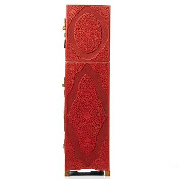 A carved  lacquer 'Kang'Cabinet, Qing dynasty, 18/19th Century.