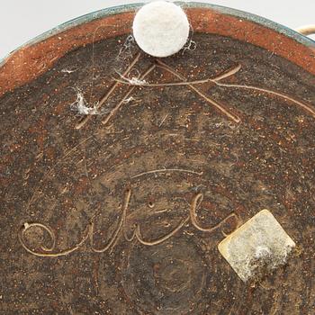 Herman Kähler, a pair of ceramic table lamps. Signed. Denmark.