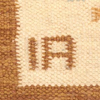 Röllakan rug, approximately 188x143 cm, signed "IA".