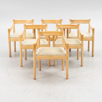 Vico Magistretti, four "Carimate" armchairs by Cassina, Italy, late 20th century.