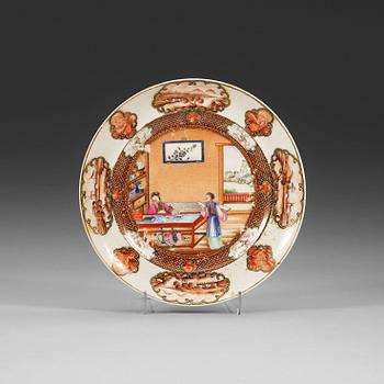 391. A famille rose plate, Qing dynasty, Qianlong ca 1795.