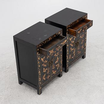 A pair of bedside tables/cabinets, China, 20th century.