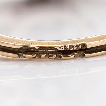 Sormus, 14K kultaa ja vanha- ja ruusuhiottuja timantteja n. 0.90 ct yht. Venäjä.