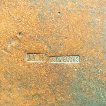 Ashtray Jugend stamped JLH (possibly JL Hultman) bronze early 1900s.