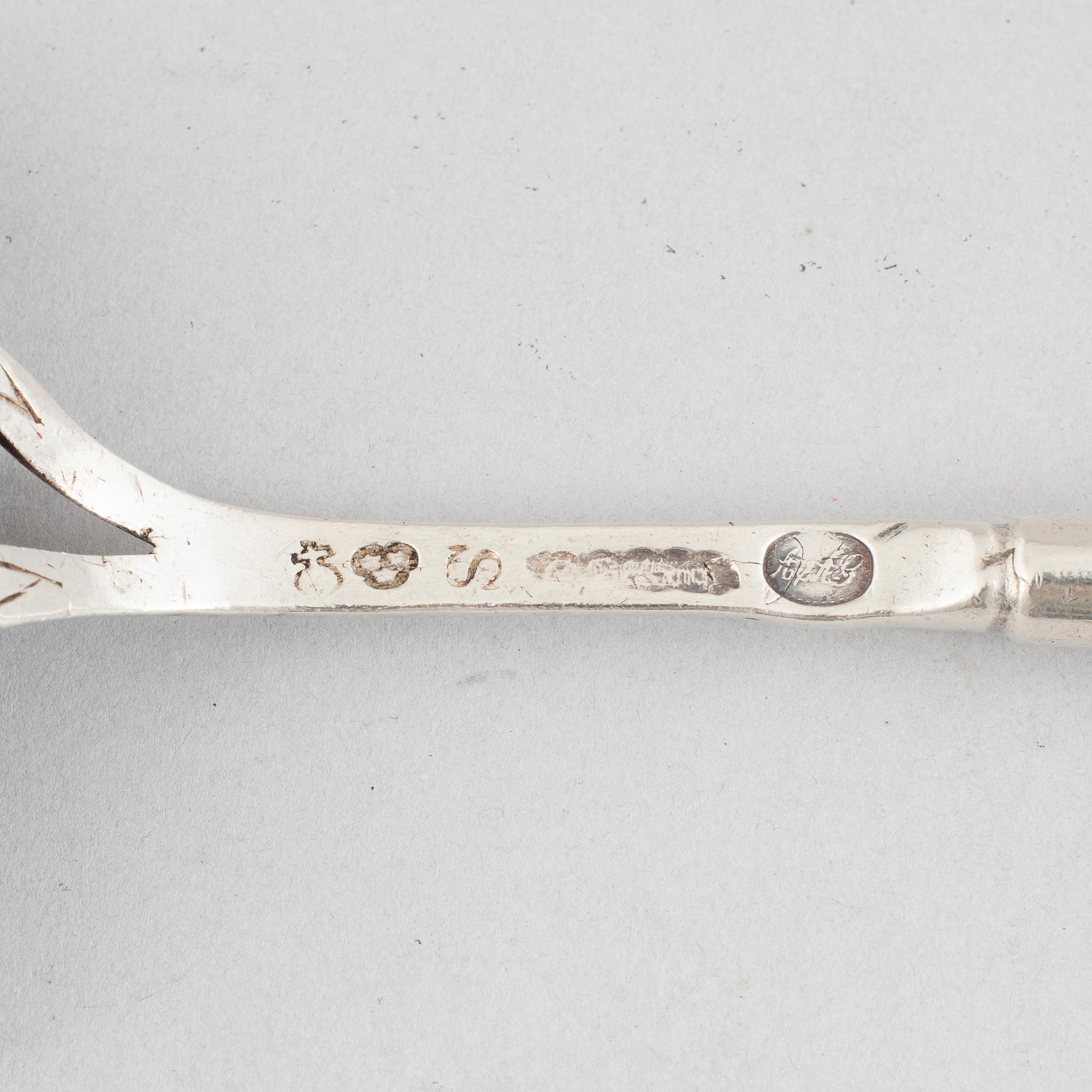 Two Swedish silver soup ladles, late 18th-early 19th Century.
