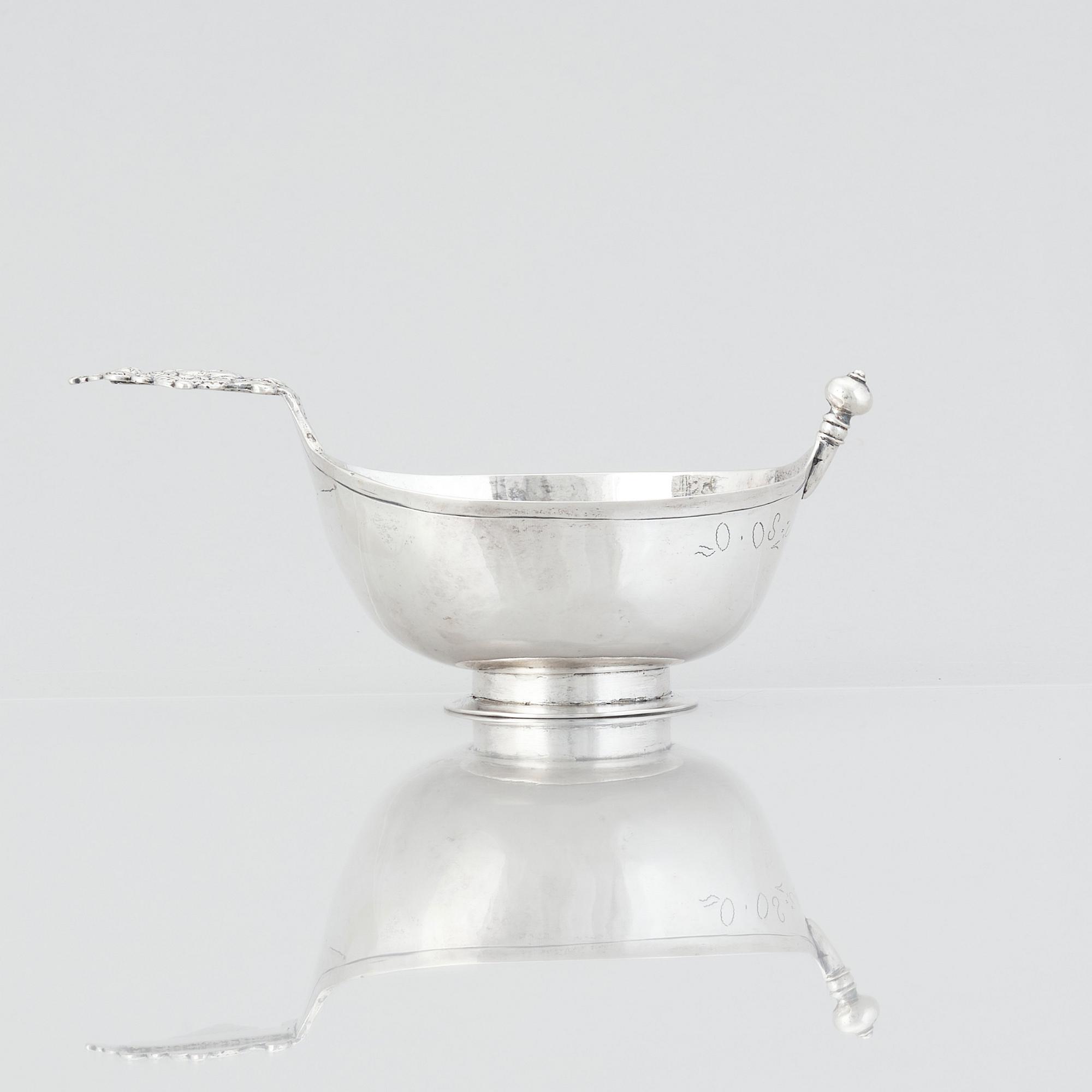 A Swedish 18th century silver brandy-bowl.