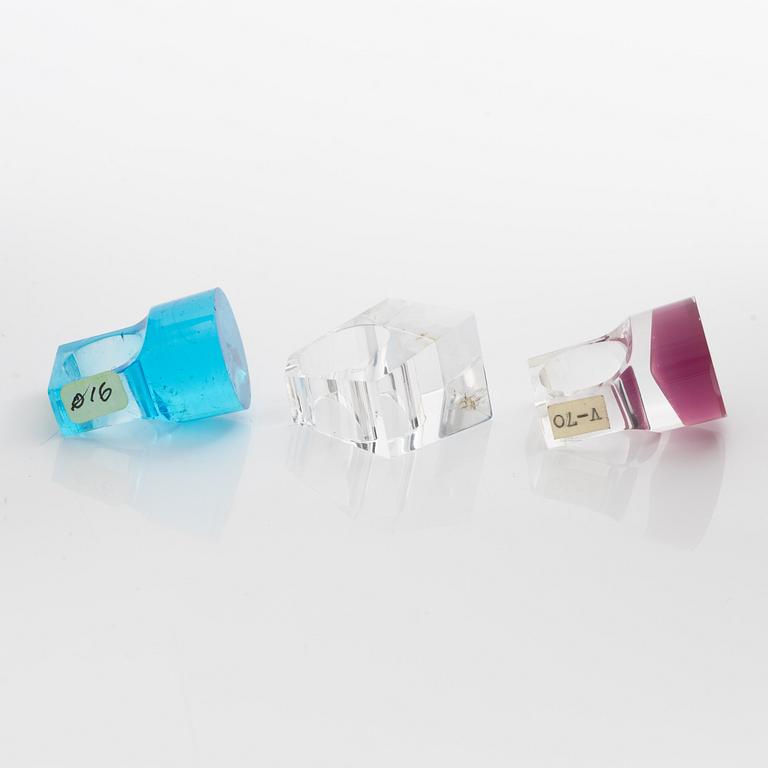 Siv Lagerström, tre ringar akrylplast, 1970-tal.