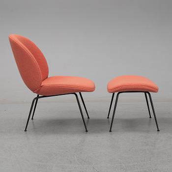 GamFratesi, "Beetle Lounge chair" med fotpall, Gubi, ca 2017.