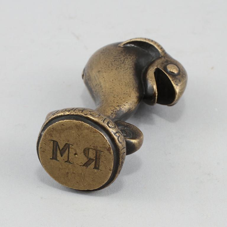 SIGILL, brons, möjligen Nils Fougstedt för Herman Bergman, monogramsignerad N.F, 1900-talets andra kvartal.