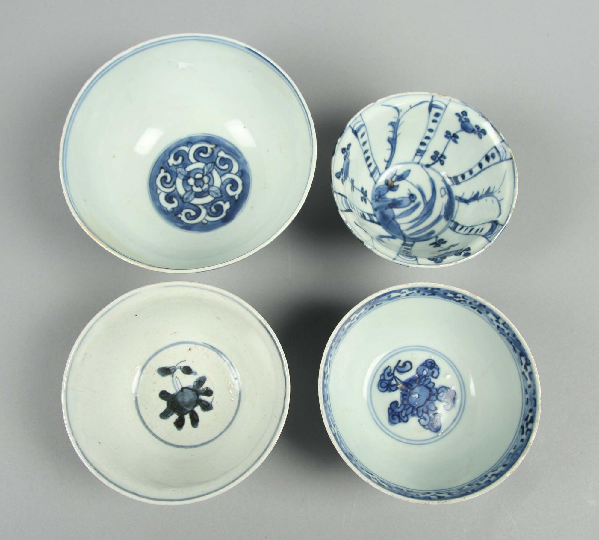 SKÅLAR, 4 st, porslin, Ming-dynastin.