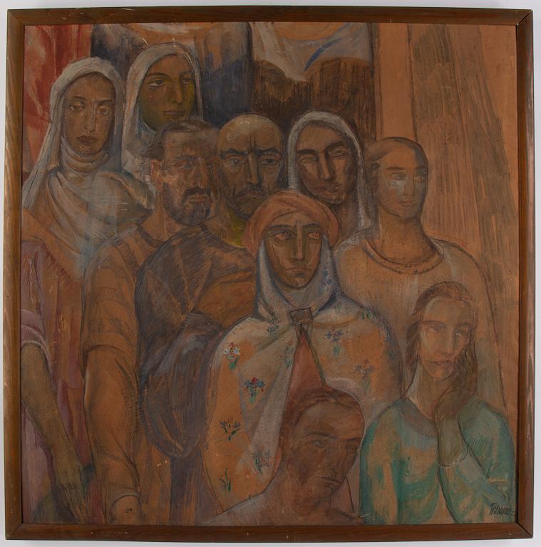 GUNNAR TORHAMN, mixed media on paper/canvas, signed.