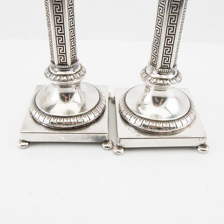 Bernard Hertz candlesticks, a pair, NS signed, circa 1900.